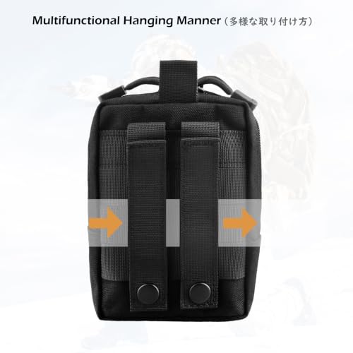 TRIWONDER Tactical Cigarette Pouch Molle Small Military Bag Battery Cigarette Case EDC Utility Card Holder Lighter Slot Mini Cigar Waist Pack - color: 05 Black - 2 Pack