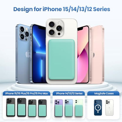 Magnetic Portable Charger 10800mah for Magsafe Battery Pack, Wireless Power Bank with PD Fast Charging,Travel Essential Phone Battery Charger for iPhone 17/16/15/14/13/12 Series-Green - color: Green
