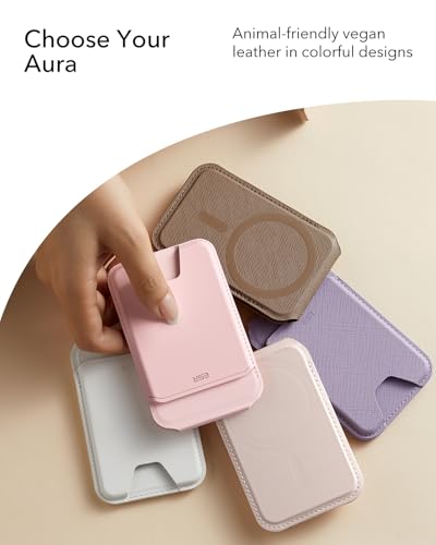 ESR Aura for MagSafe Wallet with Adjustable Stand, 5 Card Holder | RFID Blocking, Strong Magnetic Wallet for iPhone 17 Pro Max 17e 16 15 14 13 12 Series, Bubblegum Pink - color: Bubblegum Pink