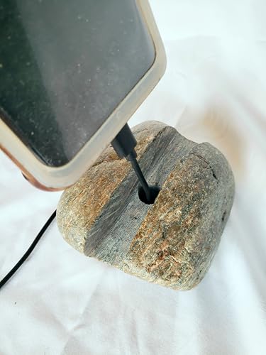 Natural Stone Phone Dock, Charging Station Stand with Cable Management, Desktop Phone Holder