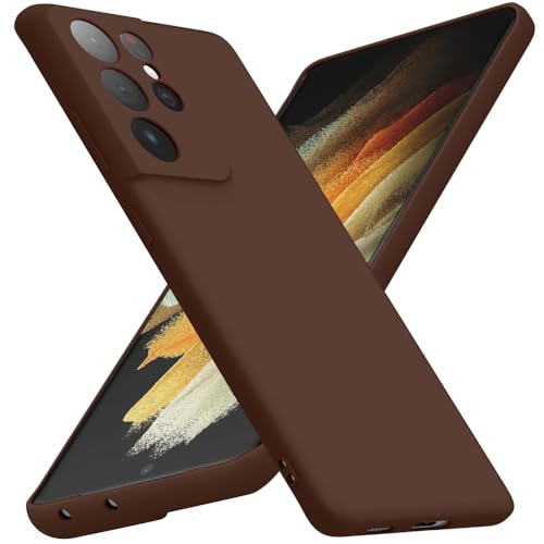 X-level for Samsung Galaxy S21 Ultra Case Slim Fit Ultra-Thin Super Soft TPU [Guardian Series] S21 Ultra Phone Back Cover Light Protective Matte Finish Coating Shockproof Case for Women Men -Brown - color: Brown