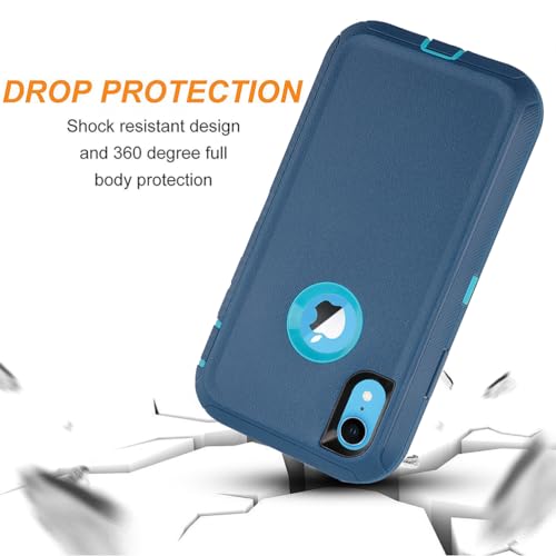 Co-Goldguard Case for iPhone XR Case 3-Layer Heavy Duty Bumper Cover Military Grade Drop Protection Shockproof Phone Case for iPhone XR 6.1 CyanGreen - color: CyanGreen