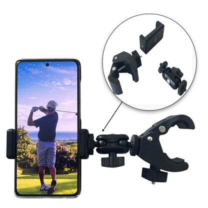 Phone Holder with Clamp，Cell Phone Holder Mount Clip for Golf Cart,Wheelchair Walker,Universal Phone Mount Holder.