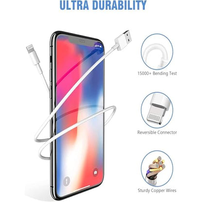 iPhone Charger,2Pack 6FT USB Wall Charger Fast Charging USB Cable Charging Cube Travel Plug Block with 6Foot Fast Cuble Lightning Cable Cord for iPhone 14 13 12 11 Pro Max XS XR X 8 7 SE2022 iPad - size: 6FT A-L