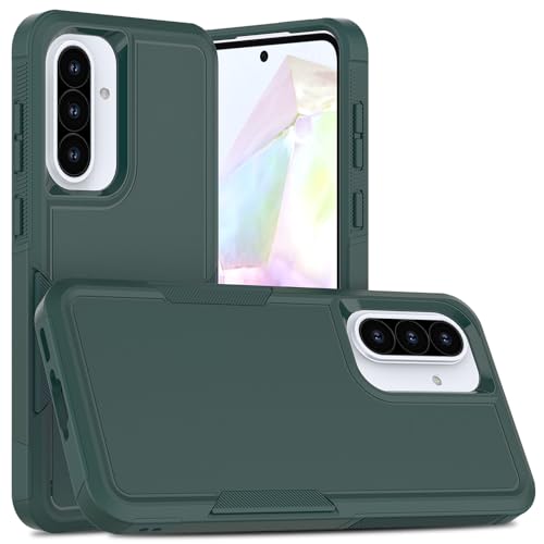 for Samsung Galaxy A37 / Galaxy A36 5G / Galaxy A57 5G Case: Dual Layer Protective Heavy Duty Cell Phone Cover Shockproof Rugged with Screen Protector - Military Protection Bumper Tough, Dark Green - color: Dark Green (PC) + Dark Green (TPU)