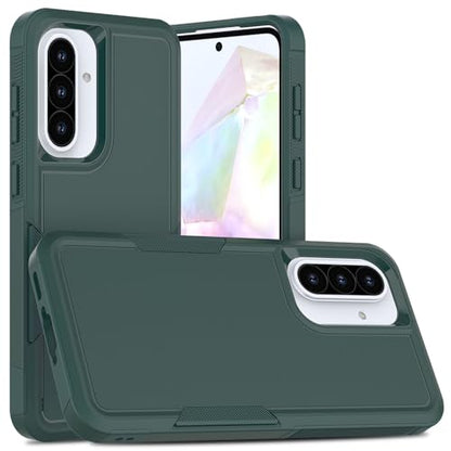 for Samsung Galaxy A37 / Galaxy A36 5G / Galaxy A57 5G Case: Dual Layer Protective Heavy Duty Cell Phone Cover Shockproof Rugged with Screen Protector - Military Protection Bumper Tough, Dark Green - color: Dark Green (PC) + Dark Green (TPU)