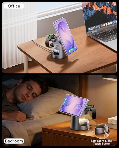 Qi2.2 25W 3-in-1 Magnetic Wireless Charger for Samsung, Compact & Foldable