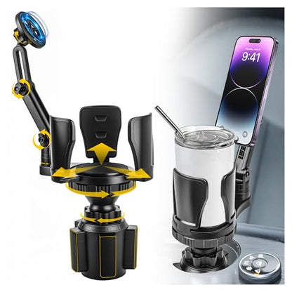 Frani Car Cup Holder Expander with Magnetic Phone Mount