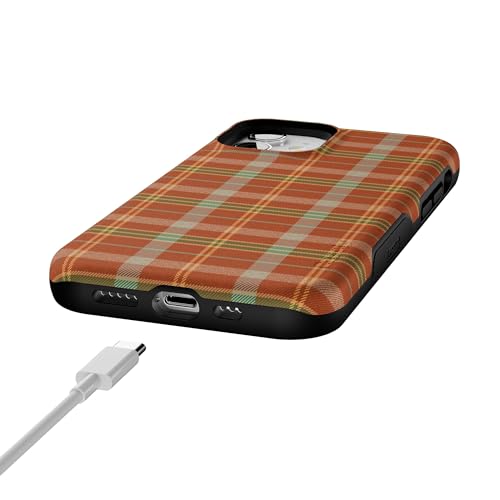 Casely iPhone 12 Mini Case | Spiced Chai | Fall Plaid | Bold Protective Design | MagSafe Compatible Design - color: Spiced Chai | Fall Plaid, size: Iphone 12 Mini