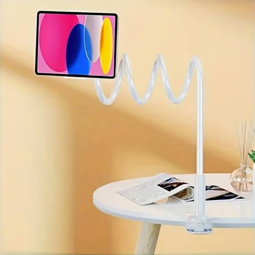 Gooseneck Tablet Holder for Phone and Tablet 360° Adjustable Clamp Mount for Bed and Desk, EReader, Recording, Reading, Filming Lazy Arm Stand for 7.9″–10″ Devices