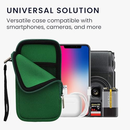 kwmobile Universal Phone Pouch Size XL - 6.7/6.8" - Neoprene Smartphone Pouch with Zip - Water-Repellent Mobile Phone Case - Sleeve in Moss Green - color: moss green, size: XL - 6.7/6.8"