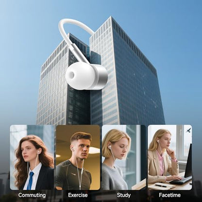Wired Headphones USB C, [𝐀𝐩𝐩𝐥𝐞 MFi Certified] iPhone 17 Earphones Wired with USB-C Connector for iPhone 17/16/15 Pro Max Earbuds (Built-in Mic & Volume Control)