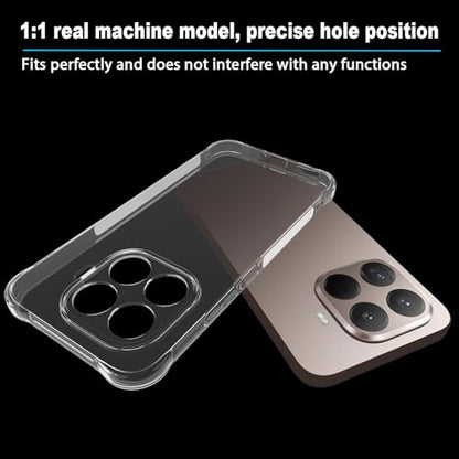 USTIYA Case for Xiaomi 15T Pro 5G Clear TPU Four Corners Military-Grade Protection Cover Transparent Soft funda