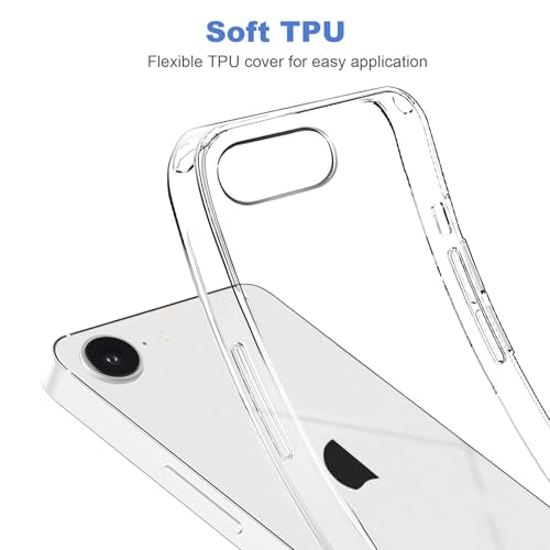 JJGoo for iPhone 17e Case for iPhone 16e Case Clear, Soft Transparent Shockproof Protective Slim Thin Phone Case Cover for 16e / 17e | Soft Transparent, Shockproof, Protective, Slim Thin - color: Clear