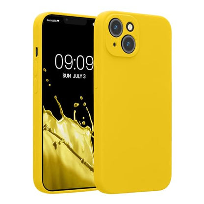 kwmobile Case Compatible with Apple iPhone 14 Case - Slim TPU Silicone Phone Cover - Soft Touch Finish - Radiant Yellow - color: Radiant Yellow, size: iPhone 14