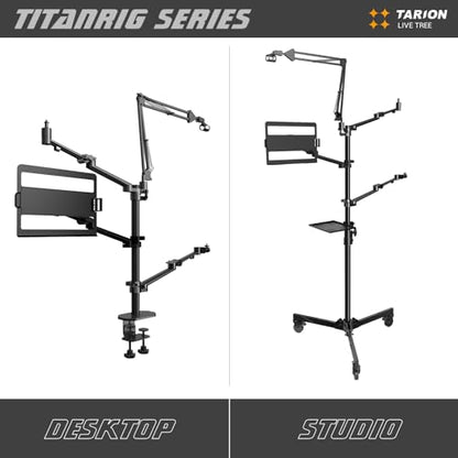 TARION 5-in-1 Live Streaming Floor Stand with Wheels 61" Titanrig Studio - size: 5-in-1 Floor Set