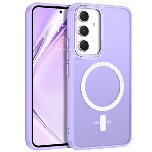 GUAGUA for Samsung Galaxy A54 MagSafe Compatible Slim Translucent Matte Skin Feeling Shockproof Protective Anti-Scratch Case - Purple - color: Purple, size: for Samsung A54 5G
