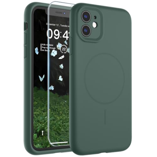 SUPFINE Silicone & Magnetic for iPhone 11 Case - color: Acacia Green, size: iPhone 11
