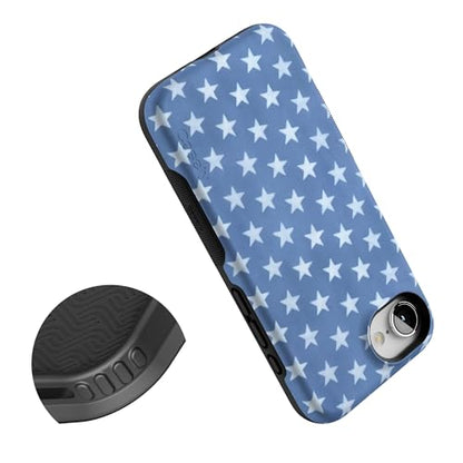 Casely iPhone 16e Case | Coastal Blues | Denim Stars | Bold Protective Design | Compatible with MagSafe - color: Coastal Blues | Denim Stars