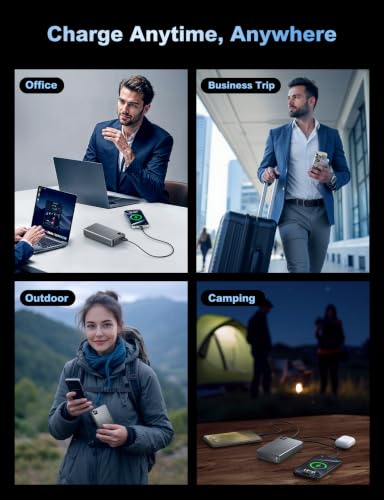 Portable Charger 56800mAh, 22.5W Fast Charging Power Bank with LED Display - color: Gray
