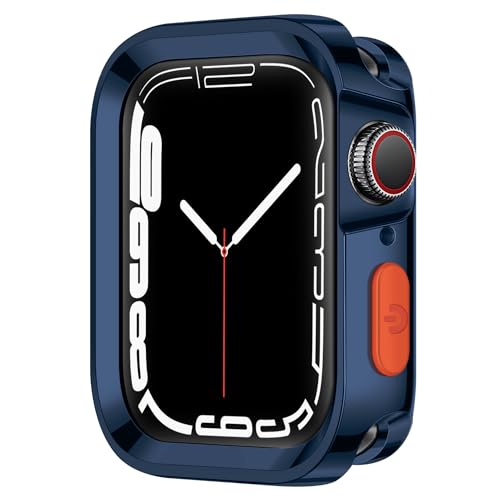 Amizee Rugged Case Compatible with Apple Watch Case Series 9/8/7 41mm SE 3/2/1 Series 6/5/4 40mm, Soft TPU Shockproof Bumper Drop Proof Protective Cover Compatible with iWatch - Plating Blue - color: Plating Blue, size: 40mm/41mm