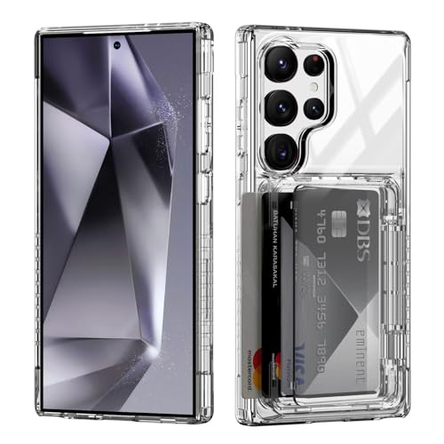 ACANDYA for Samsung Galaxy S24 Ultra Case Wallet Clear Protective Case with Card Holder Heavy Duty Protection Shockproof Anti-Scratch Anti-Yellow Case for Samsung Galaxy S24 Ultra Transparent - size: Galaxy S24 Ultra 6.8 inch