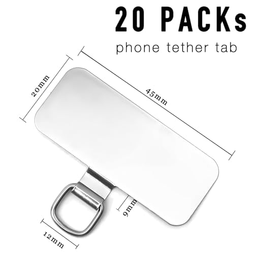 20 Pack Stainless Steel Phone Tether Tab for Lanyard & Strap - style: Non-rotatable