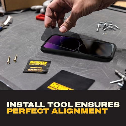 DEWALT Heavy Duty 2Pack Privacy Screen Protector Compatible with iPhone 17 Dynamic Island, Sensor Protection, AntiSpy Tempered Glass [9H Hardness] Case Friendly High Response, HD Quality - size: iPhone 17