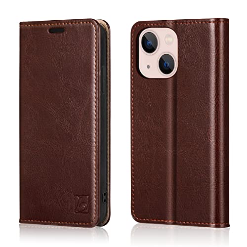 Belemay Compatible with iPhone 15 Plus Case Wallet-Genuine Leather-RFID Blocking Card Holders-ShockPlusof TPU Shell-Kickstand-Durable Flip Cover Book Folding Phone Case Women Men (6.7-inch) Brown - color: Brown, size: iPhone 15 Plus