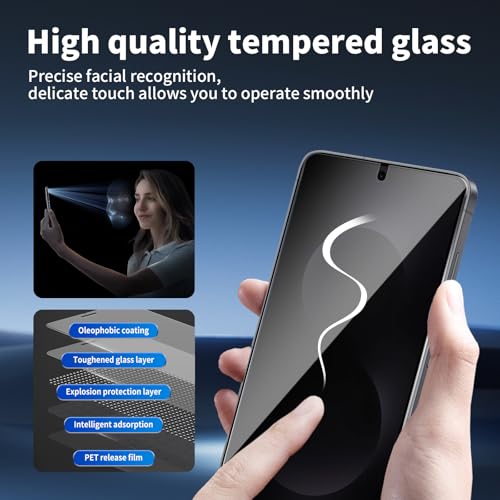 3 Pack For Samsung Galaxy S25 Edge Privacy Screen Protector + 3 Pack Camera Lens Protector, 9H Hardness Anti-Spy Tempered Glass,with Installation Frame, Scratch-Resistant (Samsung Galaxy S25 Edge)