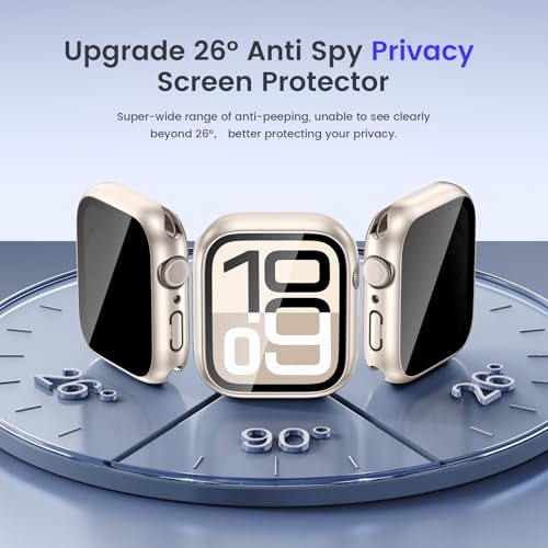 Goton Privacy Waterproof Case for Apple Watch Series 11/10 46mm - color: Starlight, size: 46mm