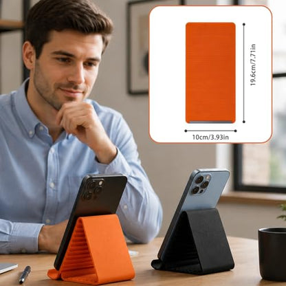 Flexible Silicone Phone Stand with Aluminum, Foldable Portable and Bendable Phone Holder for Phone Tablet Laptop, Portable Rollable Multi-Angle Stand (Black) - color: Black