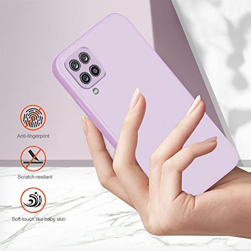 Soft Silicone Protective Case for Samsung A42 5G (Purple) | Matte Soft Touch for Samsung Galaxy A42 5G Phone Case Silicone Slim Cute Anti-Fingerprint Elegant Cover Shockproof Aesthetic - color: Purple