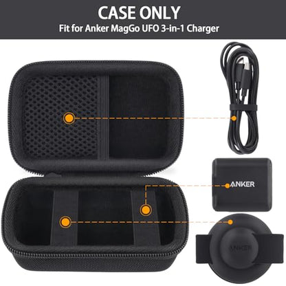 co2CREA Case for Anker MagSafe UFO 3-in-1 Wireless Charger Station, Black - color: Black Case
