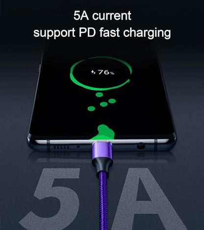 Dual Right 240W USB-C to USB-C Cable 10FT Purple, Fast Charging - color: Purple, size: 10FT