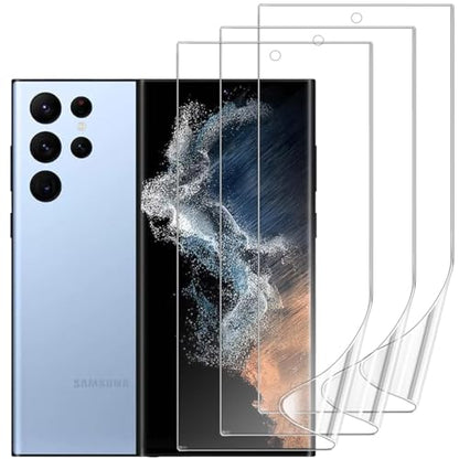 3 Pack Screen Protector Compatible for Samsung Galaxy S22 Ultra 6.8 Inch, HD Flexible Soft TPU Hydrogel Film for Samsung Galaxy S22 Ultra 5G - Support Fingerprint Unlock, High Sensitivity - size: Samsung Galaxy S22 Ultra