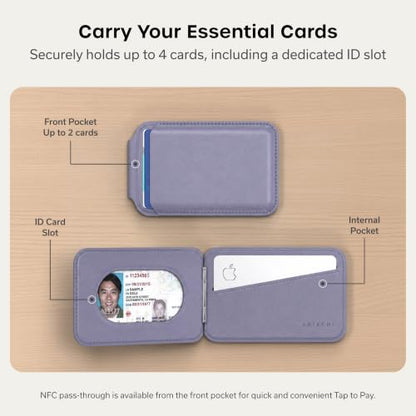 Satechi MagSafe Wallet Stand, Card Holder, NFC Pass-Through - color: Purple