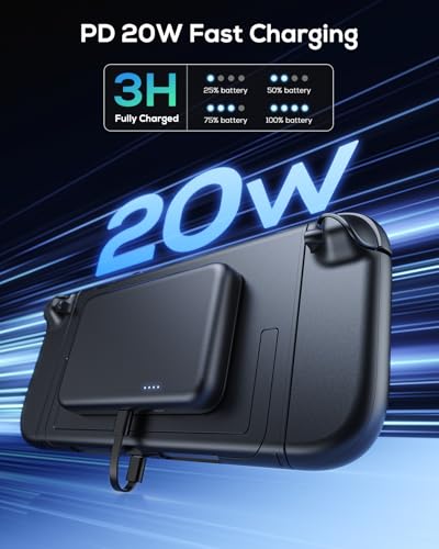 YUANHOT Magnetic Battery Pack for Nintendo Switch 2, 10000mAh Power Bank | 20W Fast Charger, Extended 3.5-9H Playtime, for Switch OLED Smartphone Portable Accessories, Ideal for Gaming and Travel