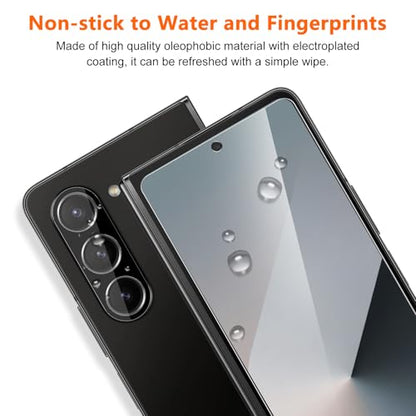 [2Set 6PCS] Screen Protector for Galaxy Z Fold 6, 2 Inner TPU Matte Films + 2 Outer Tempered Glass + 2 Camera Lens Protecters with Positional Mouting Frame, Anti-Glare, No Creases, No Bubbles - size: Samsung Galaxy Z Fold 6