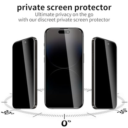 3 Pack Privacy Screen Protector for iPhone 14 Pro Max with 3 Pack Camera Lens Protector, 9H Hardness Double Shatterproof Anti-Spy Tempered Glass Film, Easy Installation - size: Phone 14 Pro Max
