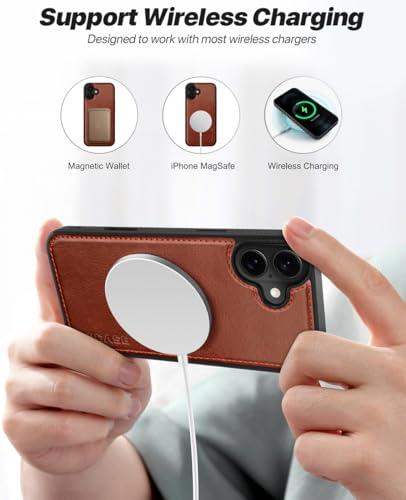 OCASE for iPhone 17 Detachable Wallet Case with Card Holder, 2 in 1 PU Leather Flip Folio with RFID Blocking Stand Wrist Strap Shockproof Phone Cover 6.3 Inch 2025, Dark Brown - color: Dark Brown, size: iPhone 17