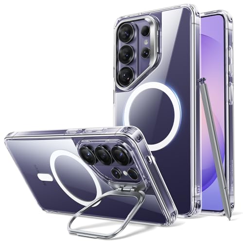 ESR for Samsung Galaxy S26 Ultra Case with Stash Stand, Compatible with MagSafe, Military-Grade Protection, Magnetic Case for Samsung Galaxy S26 Ultra, Scratch-Resistant Back Cover, Clear - color: Clear