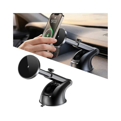 15W Car Mount Charger, Magnetic Wireless Suction Cup Vehicle Dashboard Cell Phone Holder with Air Vent Clip, Automotive Interior Windshield Smartphone Charger Mount, Universal Fit (Style D) - color: Style D