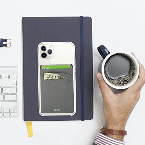 RFID Blocking Phone Card Wallet - Double Secure Pocket - Ultra-Slim Self Adhesive Credit Card Holder Card Sleeves Phone Wallet Sticker All Smartphones(Gray)-2PC - color: Gray