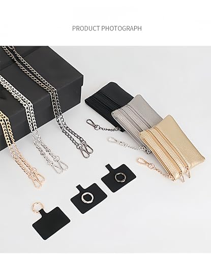 Clip and Go Strap for Phone with Wallet Crossbody - color: Sliver