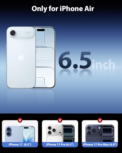 Mkeke for iPhone Air Screen Protector 3 Pack, [9H+ Hardness] [Military-Grade Drop Protection] [Sensitive Touch] [Easy Installation] [HD Clear] Full Edge Coverage Tempered Glass - size: iPhone Air 6.5 Inch