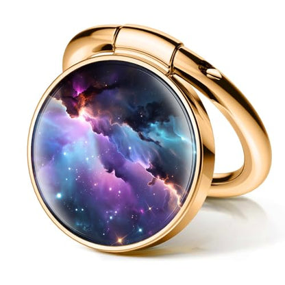 Cell Phone Ring Holder, Cute Phone Ring Grip Stand, 360°Rotation Funny Metal Kickstand Finger Grip Luxury Universe - color: Luxury Universe