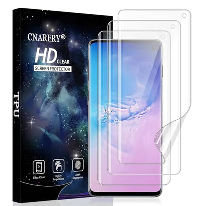 3 Pack Screen Protector for Samsung Galaxy S10 [Not Glass], Support Fingerprint Flexible TPU Film, Touch Sensitive, Anti-Scratch, Full Coverage - size: Samsung Galaxy S10