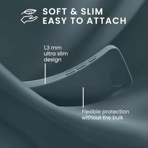 kwmobile Case Compatible with Apple iPhone 17e / iPhone 16e Case - Soft Slim Protective TPU Silicone Cover - Dark Slate - color: Dark Slate