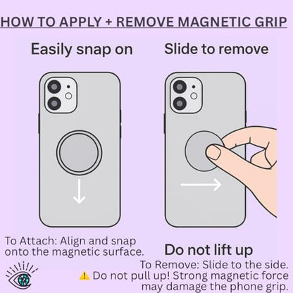 Grips by CRYSTALFY Magnetic Silicone Ring Grip Phone Holder, Rotating Finger Loop Ring Grip Holder, Soft and Portable, Strong Magnetic Attraction, Compatible with Magsafe Phone Case (White Sparkle) - color: White Sparkle
